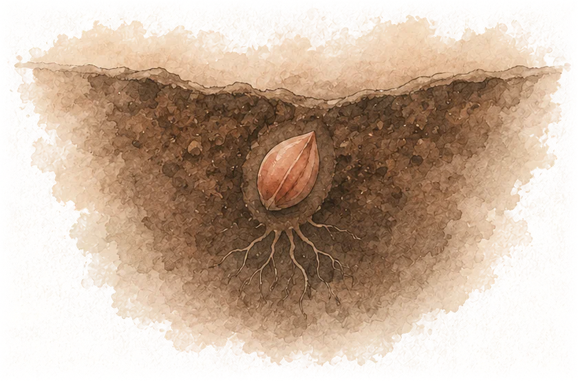 The seed in soil — the week 2 flower
